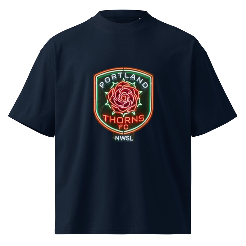 Portland Thorns neon NWSL oversized high neck t-shirt