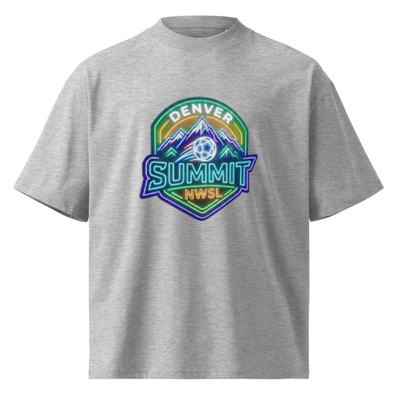 Denver Summit NWSL neon organic oversized high neck t-shirt