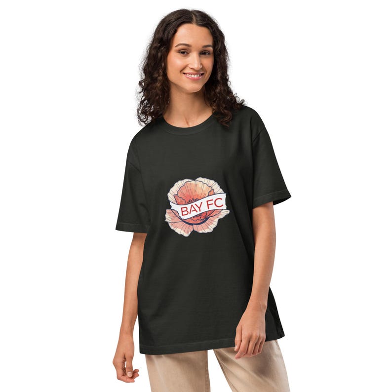 Bay FC NWSL poppy flower oversized t-shirt