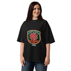 Portland Thorns neon NWSL oversized high neck t-shirt