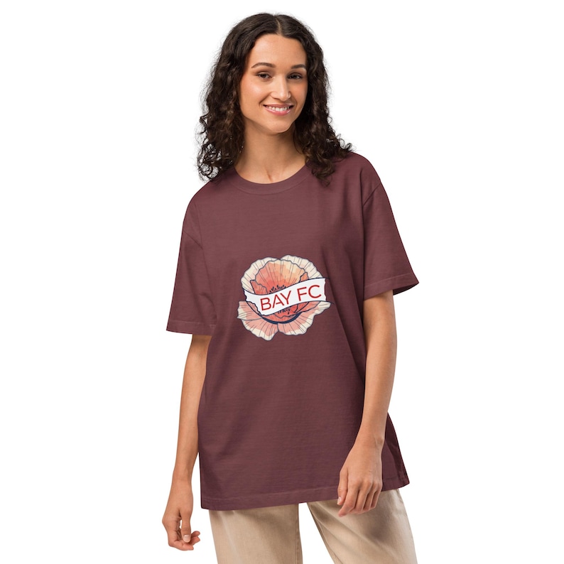 Bay FC NWSL poppy flower oversized t-shirt