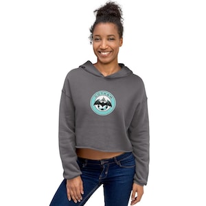 Gotham FC Bat Logo NWSL Women's Soccer Crop Hoodie