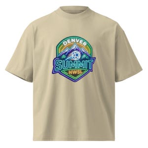 Denver Summit NWSL neon organic oversized high neck t-shirt