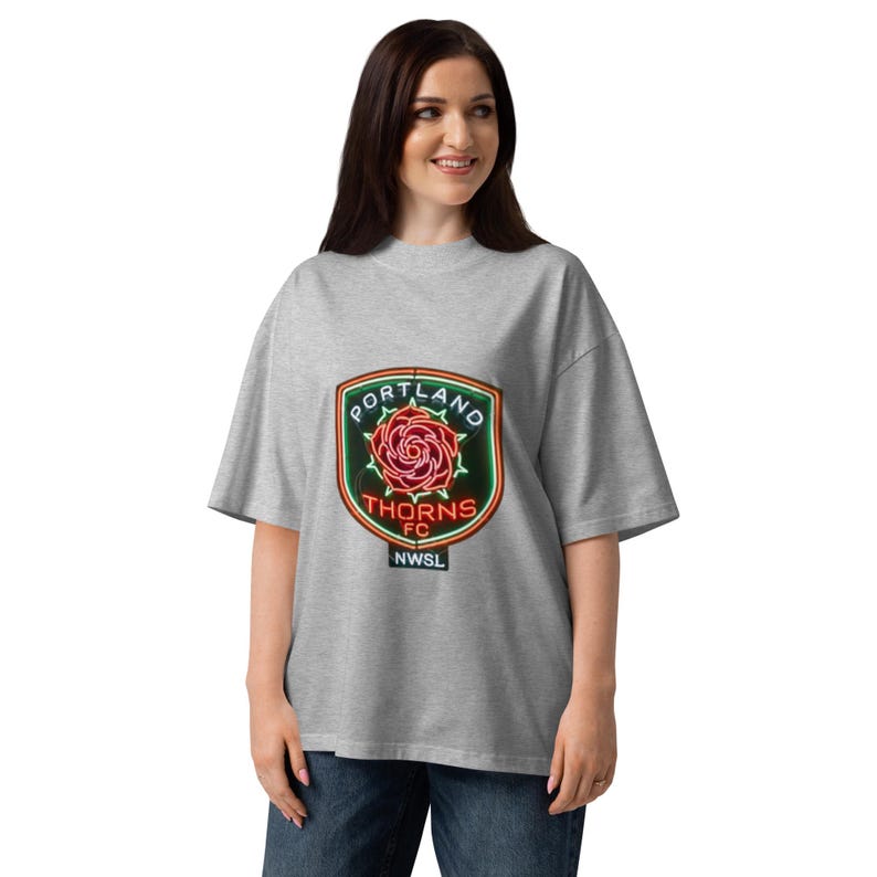 Portland Thorns neon NWSL oversized high neck t-shirt