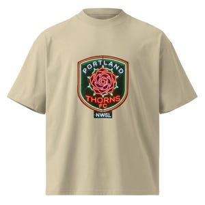 Portland Thorns neon NWSL oversized high neck t-shirt