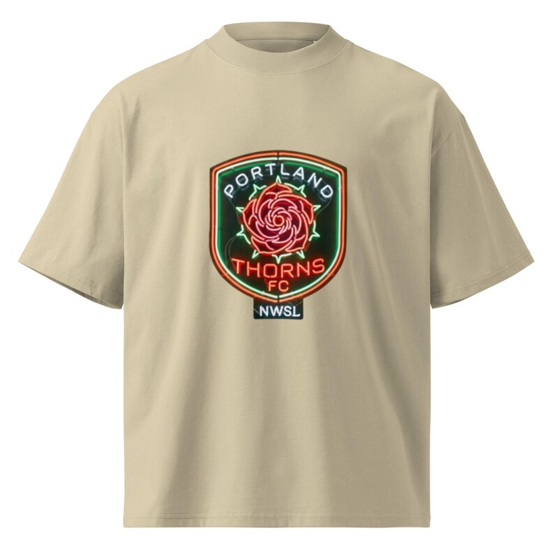 Portland Thorns neon NWSL oversized high neck t-shirt