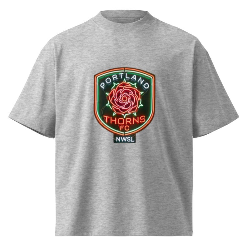 Portland Thorns neon NWSL oversized high neck t-shirt