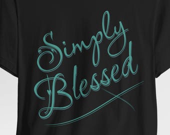 Koszulka z napisem Simply Blessed i krzyżem | Koszulka Simple Faith z krzyżem, Duchowa koszulka damska, Miękka bawełniana koszulka Bella & Canvas
