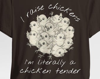 Hoduję kurczaki, jestem dosłownie delikatnym kurczakiem, zabawna koszulka z uroczą ilustracją kurczaków, ptasim ptakiem, wiejskim życiem, t-shirt