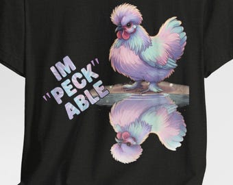 Koszulka z nadrukiem pastelowego jedwabistego kurczaka, który można dziobać, dla miłośnika ptaków | Tie Dye Poultry Art