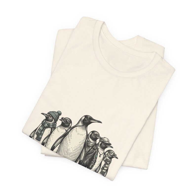 Camiseta "Relajándome con mis amigos" Camiseta de pingüinos geniales Camiseta con ilustración de pingüino Camiseta de amigos Camiseta de grupo de amigos Iceberg Camiseta para adolescentes en blanco y negro imagen 12