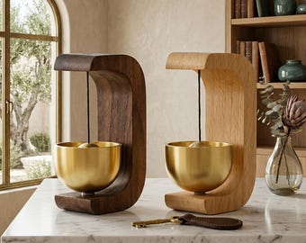 Magnetic Door Bell Chime, Wooden Wind Chime Doorbell, Dopamine Decor Chime, Minimalist Home Door Chime, Brass Entry Wind Bell