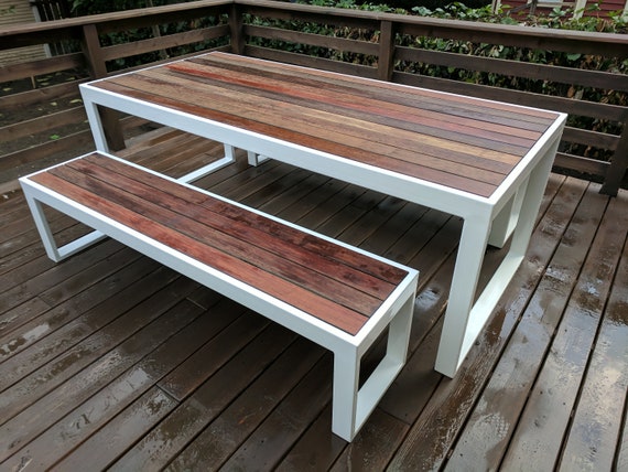 Reclaimed Ipe Brazilian Walnut Contemporary Picnic Table And Etsy