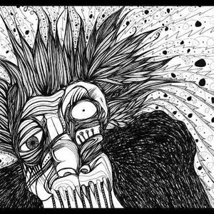 Berserker - Pen and Ink, black and white, drawing, crazy, insane, strange, weird, madness, mad