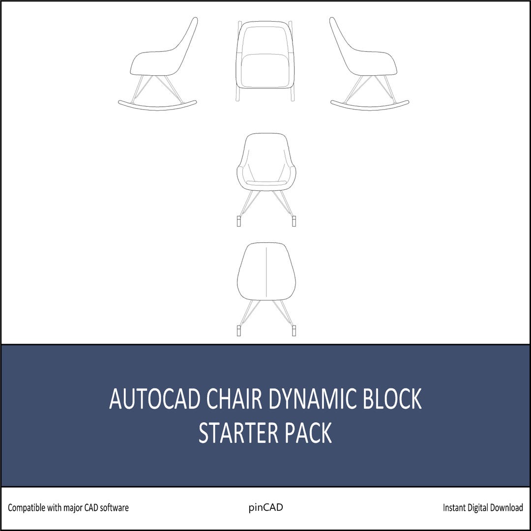Dynamic Block Views Autocad Autocad Chair Dynamic Blocks, Multiple Views (DWG Starter Pack) - Etsy UK