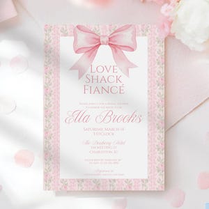 Plantilla de invitación para despedida de soltera y prometido de Love Shack / LoveShackFancy / Invitación vintage coqueta para la futura novia