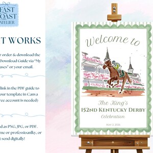 Kentucky Derby Party Welcome Sign | Horse Race Viewing Party Decor | Run For The Roses image 17