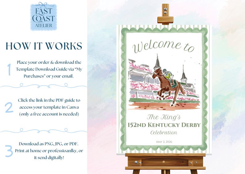 Kentucky Derby Party Welcome Sign | Horse Race Viewing Party Decor | Run For The Roses image 17
