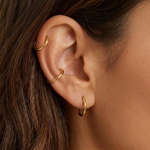 Titanium Stack Hoop Earrings, F136 Gauge Segment Rings, Stretched Ear Jewelry, Cartilage Hoops Set,