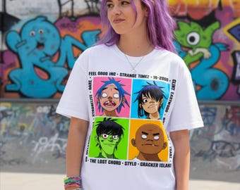 Gorillaz SVG PNG | Alternative Rock Band Illustration | Printable T-Shirt Design (Digital Download)