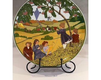 Villeroy & Boch Heinrich Drachenflieger Kite Flyers Collector Plate Germany 9.5"