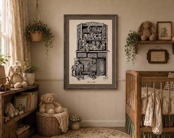 Susanne Hesler-Upham Bear in Mind 1986 Signed Numbered Framed Matted Print 16x24