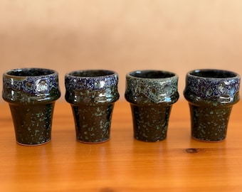 Tamegroute Green Ceramic Glasses – Set of 4