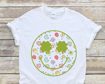 Lucky Saint Patrick's Day Charm Smiley Face  Ready to Press DTF Transfer DTF Print Direct To Film Transfer
