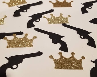 gender reveal confetti 50 ct Gender Reveal Party Gender Reveal Decor Guns or glitter confetti Gender Reveal Cupcake confetti guns or glitter table scatter