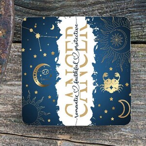 Cancer Zodiac Sign Sublimated Coaster
