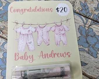 Gift Money Holder Any Occasion Custom Personalized Baby Shower Gift