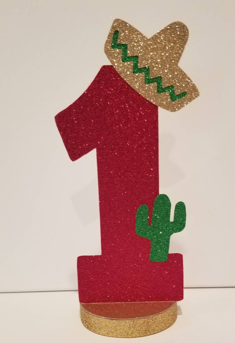 Uno Mexican Fiesta Party Decor 1st birthday party Double Sided Table Centerpiece