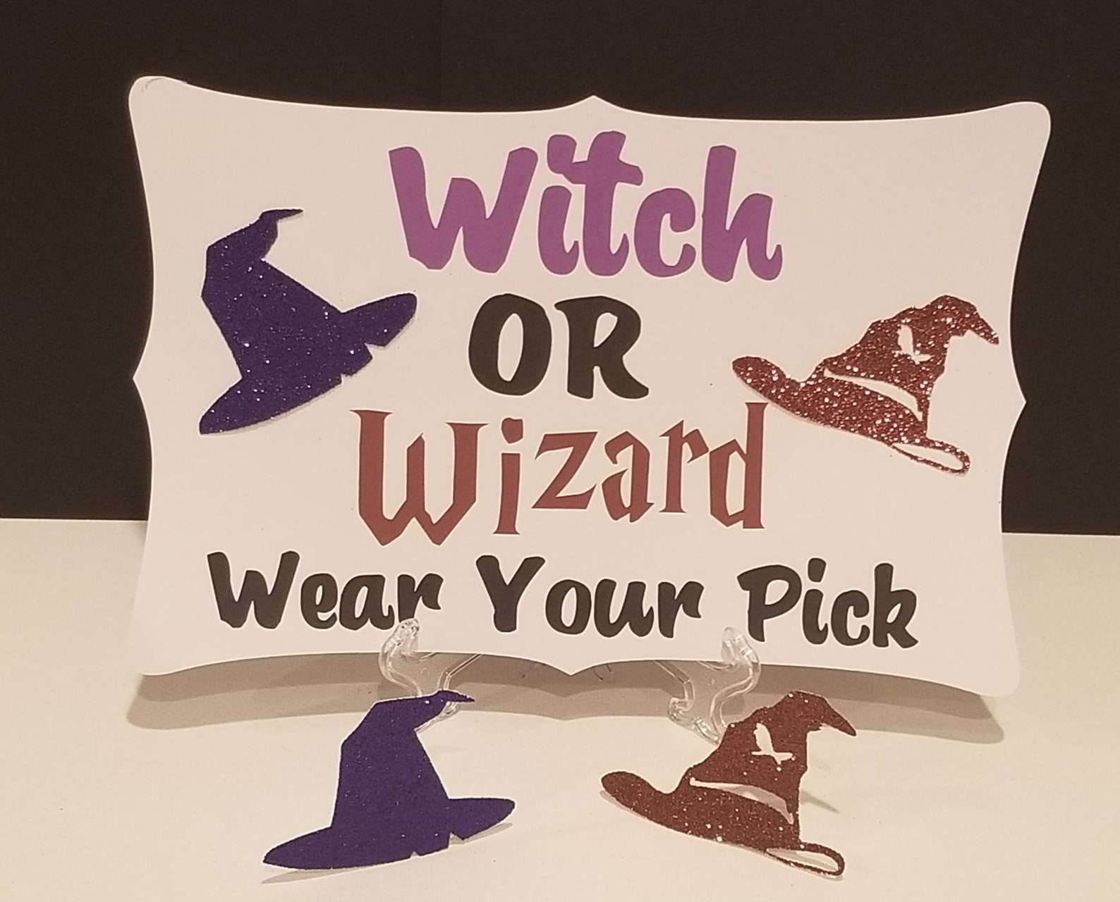 Witch or Wizard Gender Reveal Table Sign with Guest Favor Pins Etsy