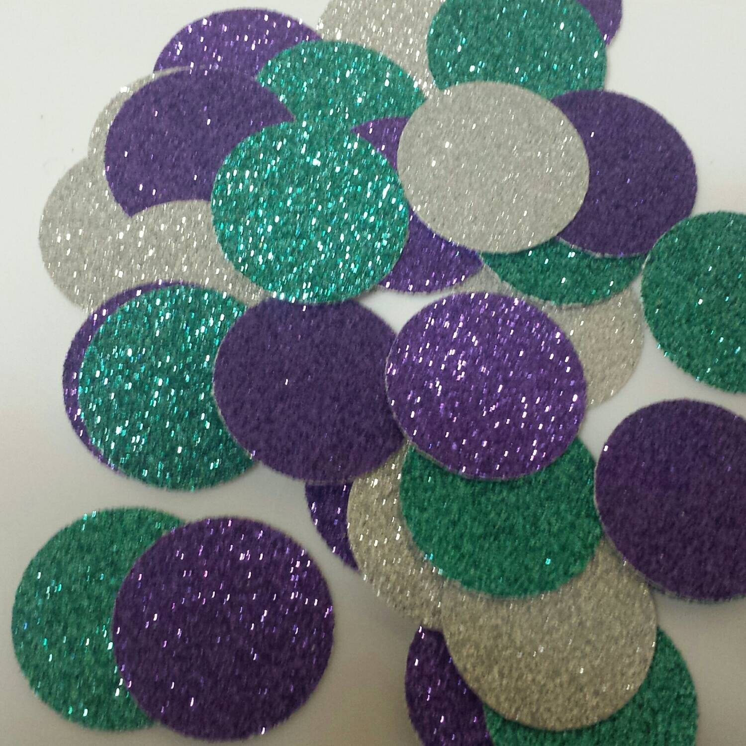100 Purple Silver Turquoise Glitter Confetti Wedding Birthday Etsy