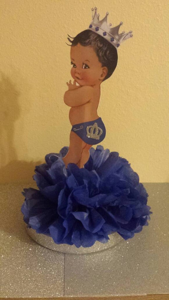 Royal Little Prince Blue And Silver Baby Shower Or 1st Etsy