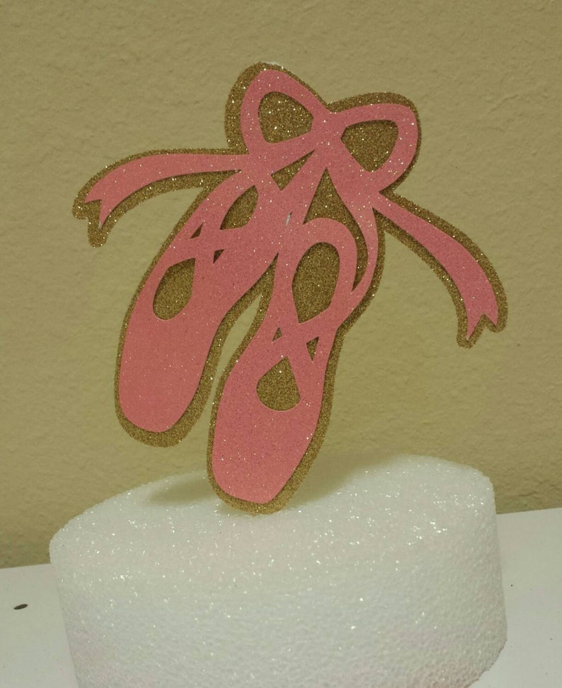 Ballerina Ballet Shoe Slippers Cake Topper Pink Gold Glitter Etsy