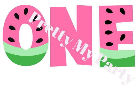 Printable Instant Download One Watermelon Banner One In A Etsy