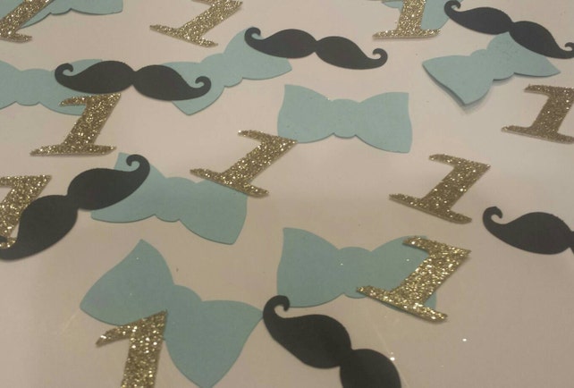 100 Bowtie Mustache Any Age Little Man 1st Birthday Party Table