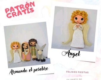 Amigurumi Angel Crochet Pattern PDF Spanish Christmas Angels Decoration Digital Download Gift