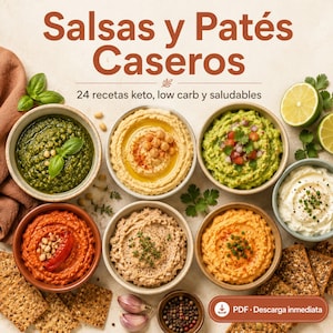 Salsas y Patés Caseros | 24 Recetas Keto, Low Carb y Saludables – Ebook Digital PDF