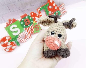 Mini Christmas Reindeer Amigurumi Crochet Pattern PDF Spanish Christmas Digital Download