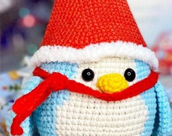 Christmas Penguin Amigurumi Crochet Pattern PDF Spanish Christmas Digital Download Gift