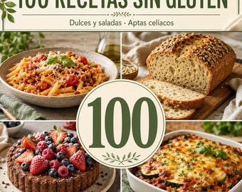 100 Gluten-Free Recipes | Easy Cooking Ebook | Homemade Sweet and Savory Meals | Gluten-Free for Celiacs (PDF)