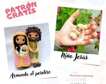 Baby Jesus Amigurumi Pattern for Christmas Nativity Scene Crochet PDF Spanish Digital Download