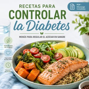 Recetas para Controlar la Diabetes | Ebook Cocina Saludable | Menús y Platos para Regular el Azúcar en Sangre (PDF)