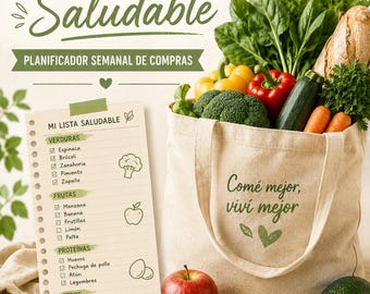 Healthy Shopping List PDF | Weekly Shopping Planner | Complete Meal Guide | Supermarket Organizer