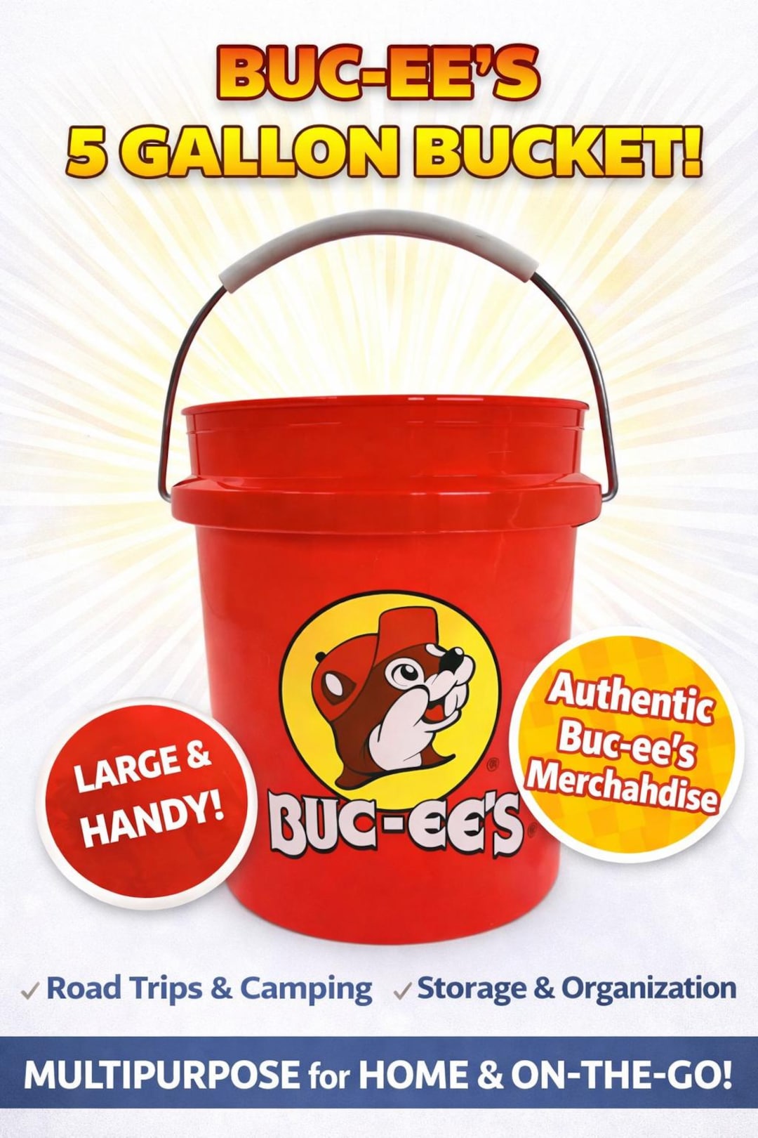 Buc-ee’s 5 Gallon Red Bucket - Etsy