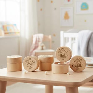 Zahnfee Box für Kinder - Zahnbox mit Gravur aus Holz, Zahnbox mit individuellem Namen, Zahnfeegeschenk, Zahnhalter mit Gravur