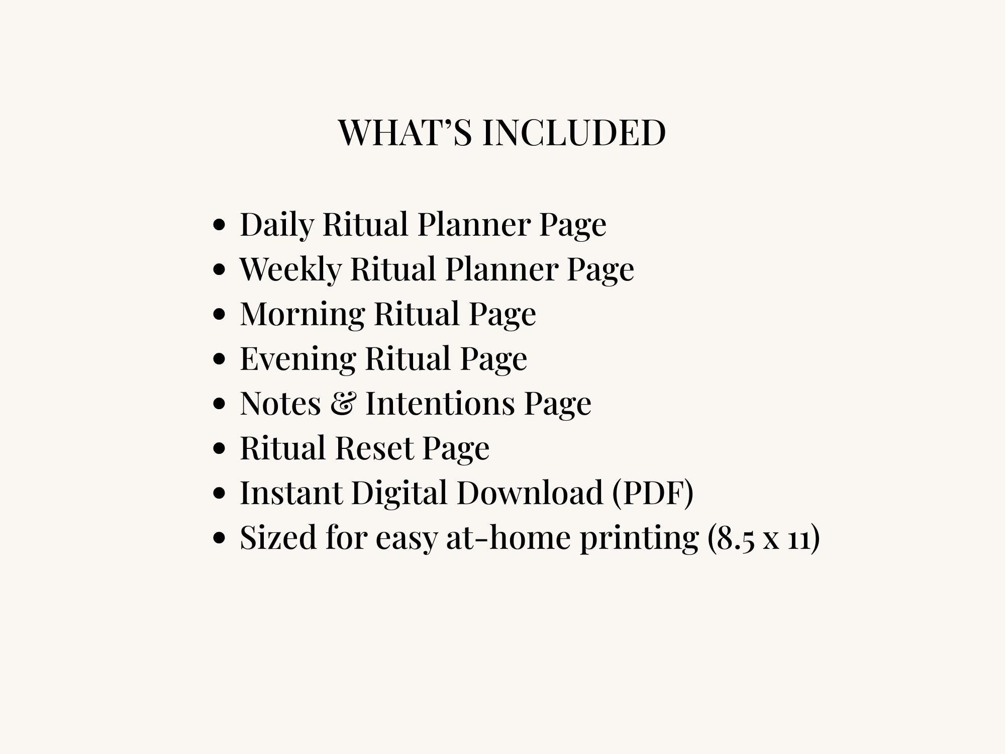 Printable Daily Ritual Planner Bundle | Reset Journal Pages | Morning ...
