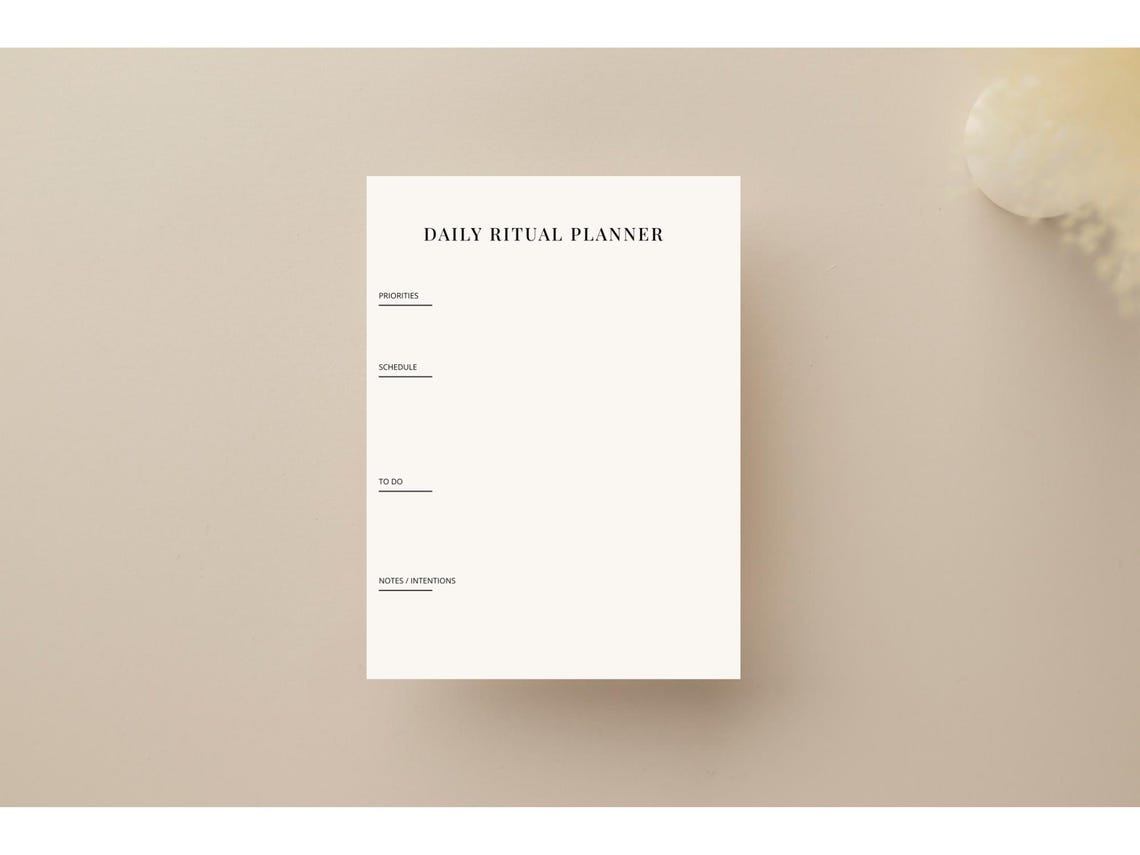 Printable Daily Ritual Planner Bundle | Reset Journal Pages | Morning ...